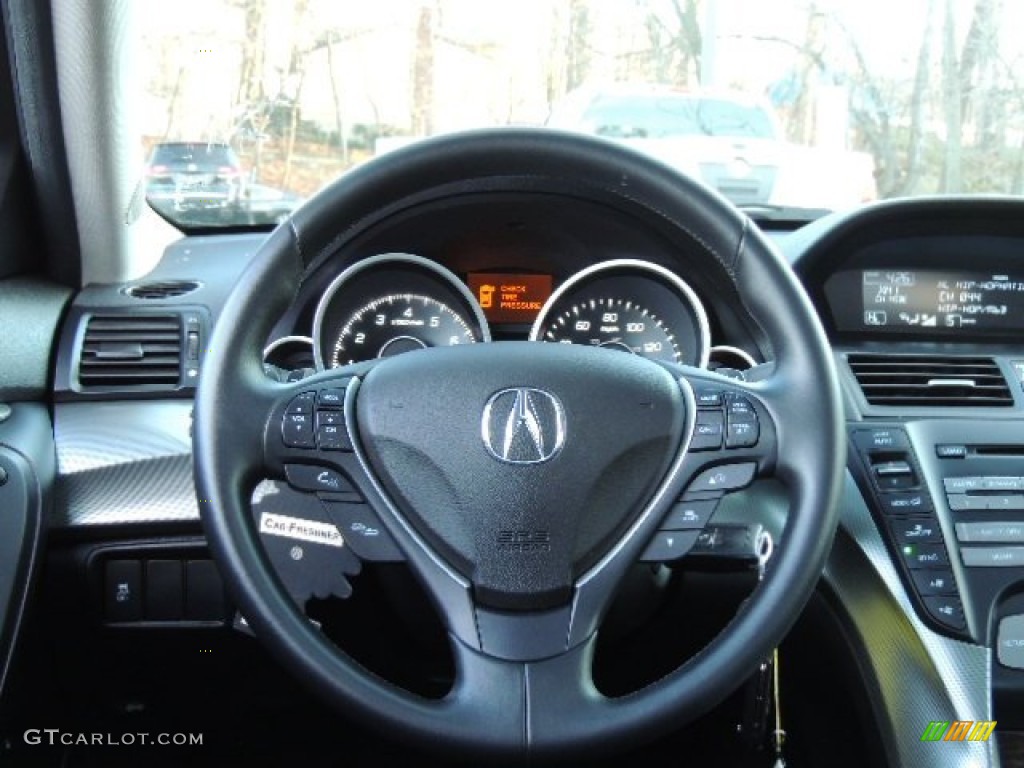 2011 Acura TL 3.5 Ebony Black Steering Wheel Photo #76310897