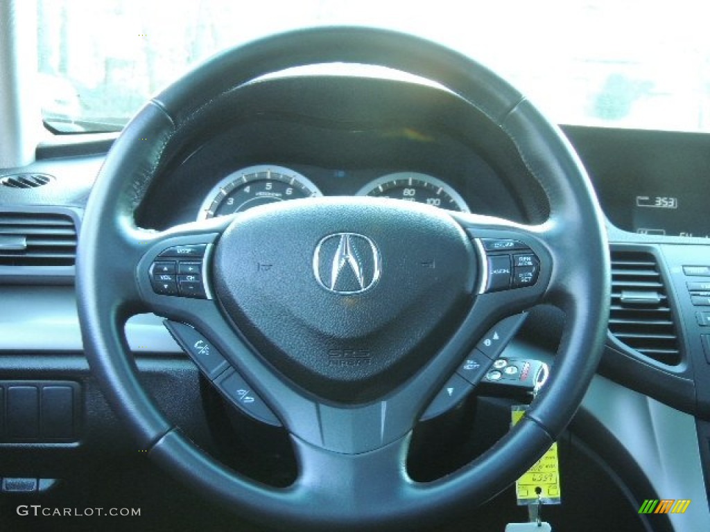 2010 Acura TSX Sedan Ebony Steering Wheel Photo #76311763