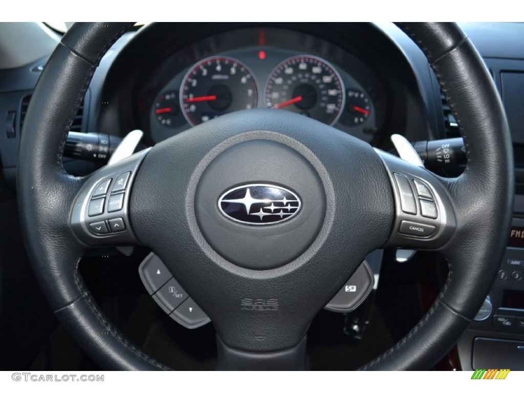 2009 Subaru Legacy 2.5 GT Limited Off Black Steering Wheel Photo #76311835