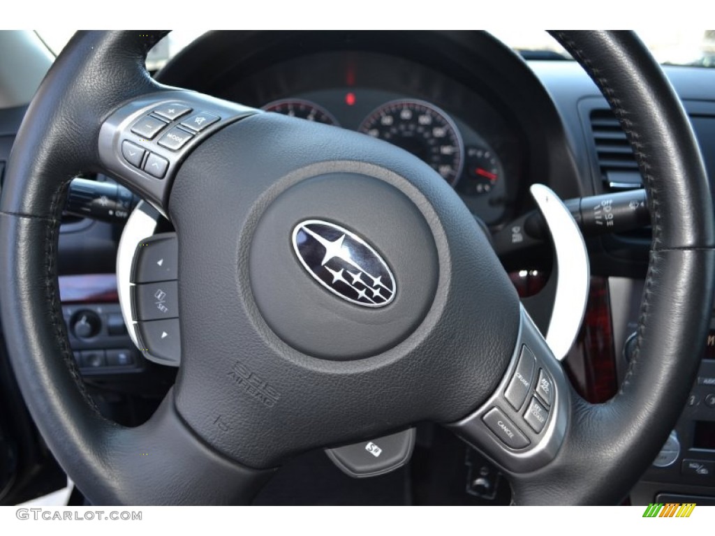 2009 Subaru Legacy 2.5 GT Limited Off Black Steering Wheel Photo #76311853