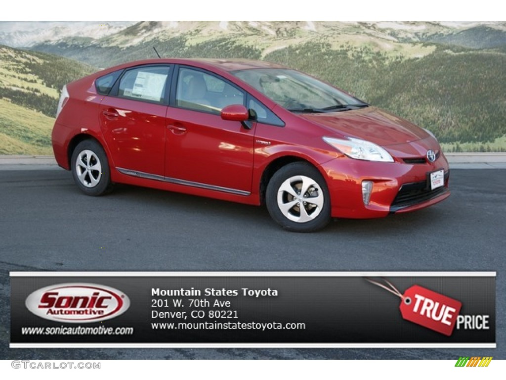 Barcelona Red Metallic Toyota Prius