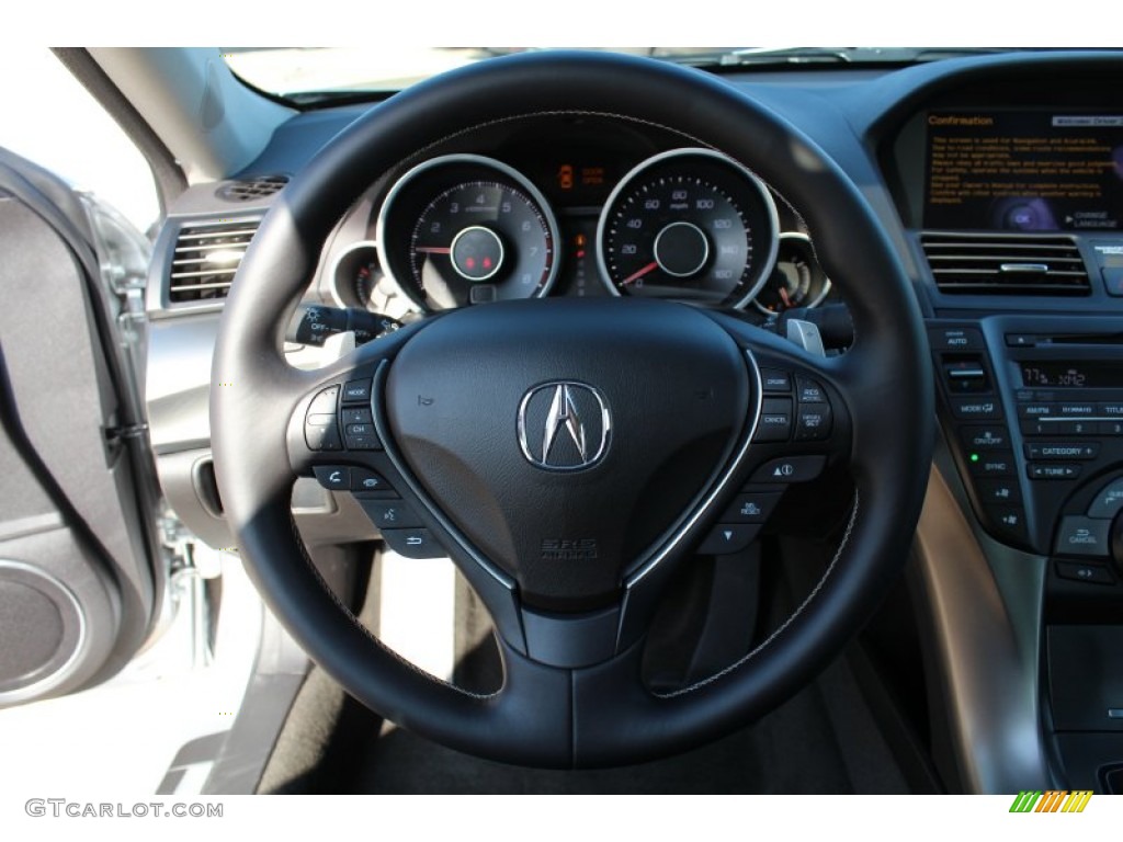 2013 Acura TL SH-AWD Advance Ebony Steering Wheel Photo #76317365