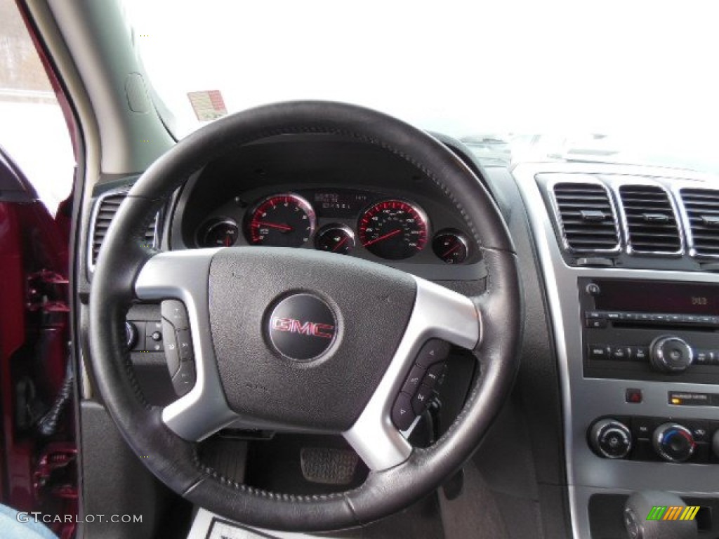 2008 GMC Acadia SLE AWD Ebony Steering Wheel Photo #76318976