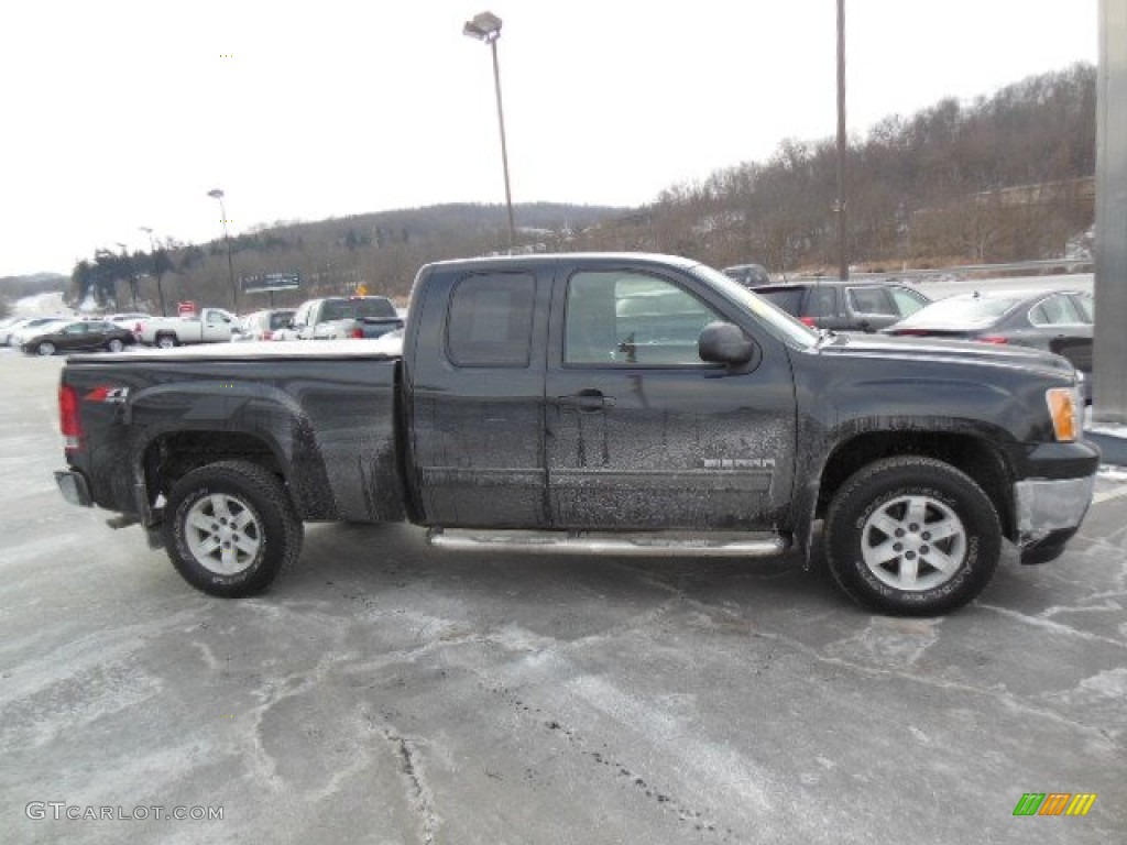 2010 Sierra 1500 SLE Extended Cab 4x4 - Carbon Black Metallic / Ebony photo #5