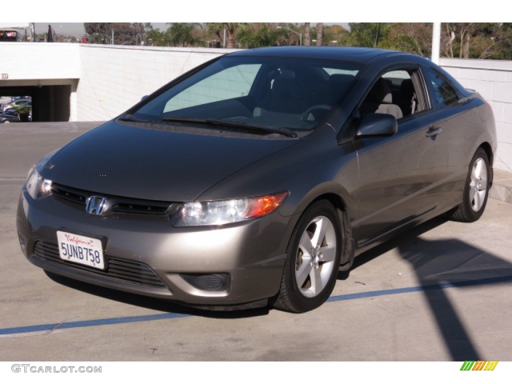 2006 Civic EX Coupe - Sparkle Gray Pearl / Gray photo #6