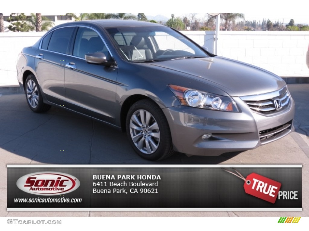 2012 Accord EX-L V6 Sedan - Polished Metal Metallic / Black photo #1