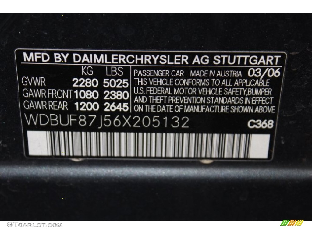 2006 E Color Code 368 for Flint Grey Metallic Photo #76320377
