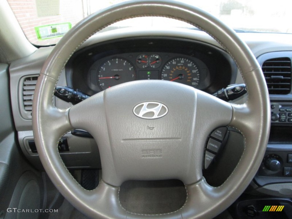 2004 Hyundai Sonata Standard Sonata Model Beige Steering Wheel Photo #76324892