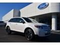 2013 White Platinum Tri-Coat Ford Edge SEL  photo #1