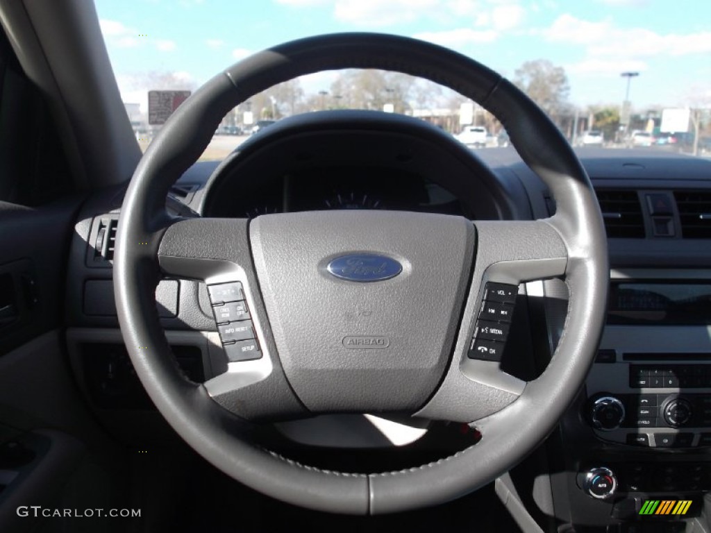 2011 Ford Fusion SEL Medium Light Stone Steering Wheel Photo #76328348