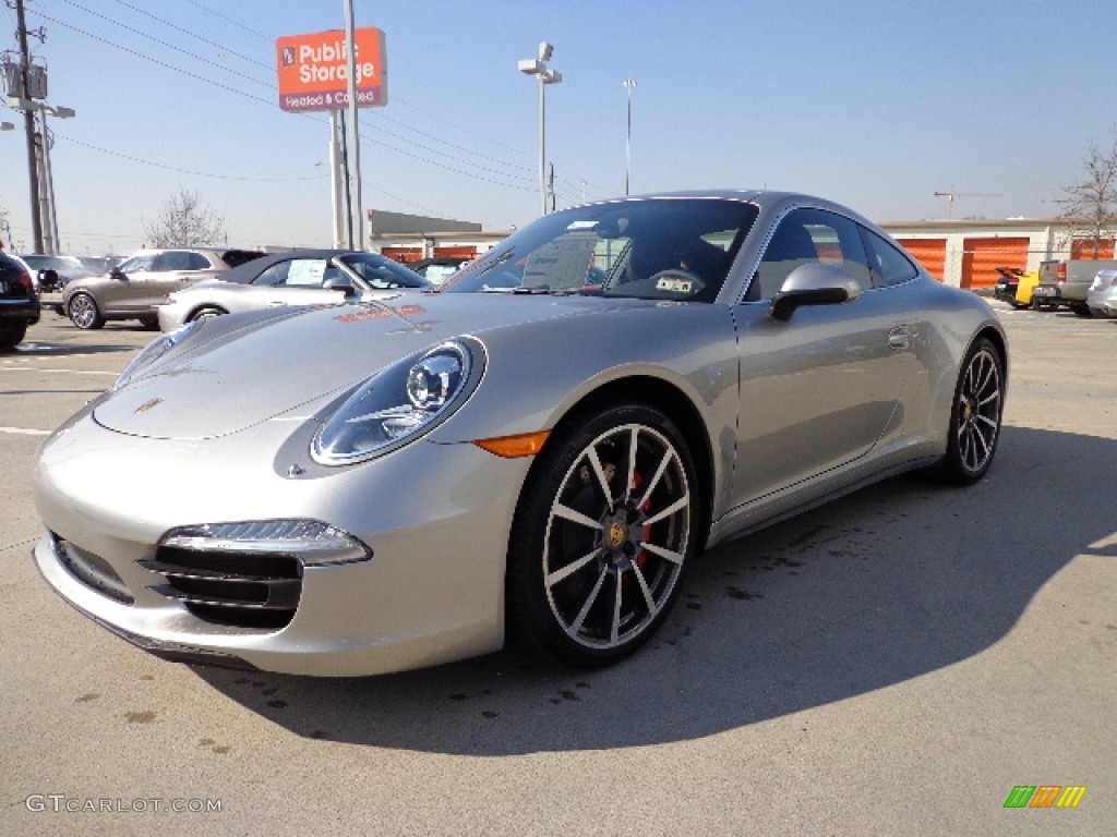 Platinum Silver Metallic 2013 Porsche 911 Carrera 4S Coupe Exterior Photo #76329692