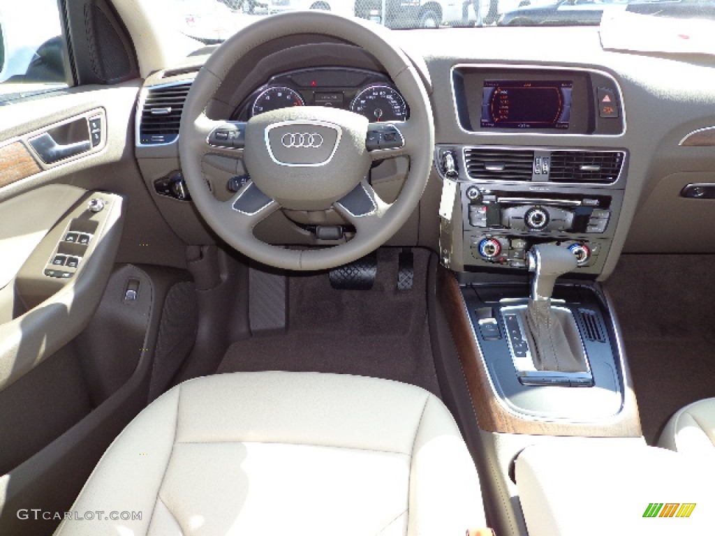 2013 Audi Q5 2.0 TFSI quattro Pistachio Beige Dashboard Photo #76330327