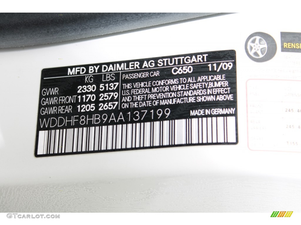 2010 E Color Code 650 for Arctic White Photo #76330817