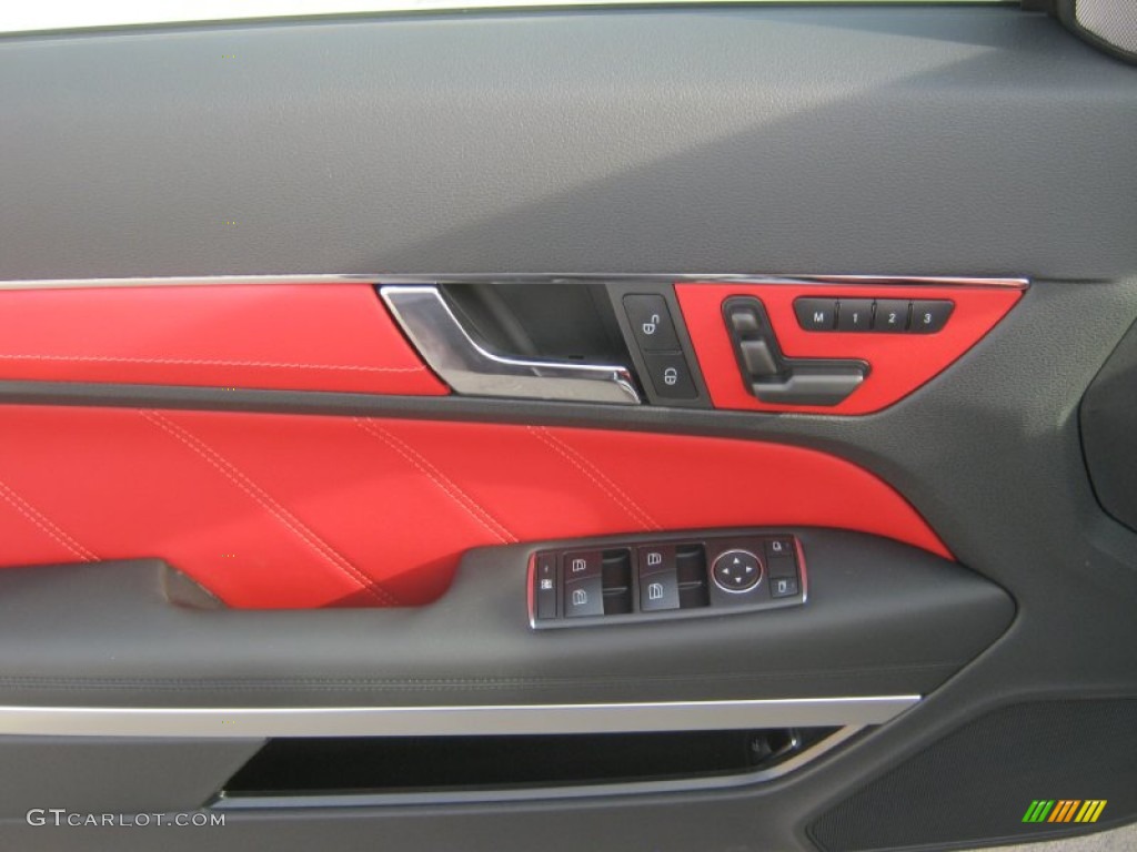 2013 Mercedes-Benz E 550 Cabriolet Red/Black Door Panel Photo #76331726