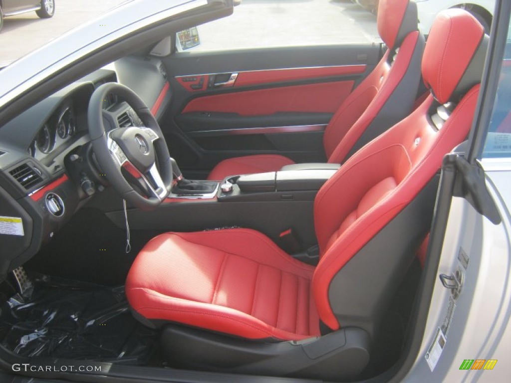 Red/Black Interior 2013 Mercedes-Benz E 550 Cabriolet Photo #76331729