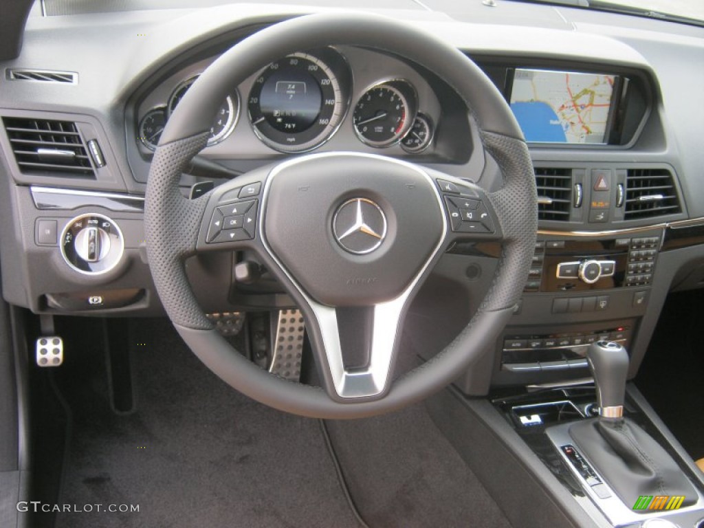 2013 Mercedes-Benz E 350 Coupe Natural Beige/Black Steering Wheel Photo #76331774