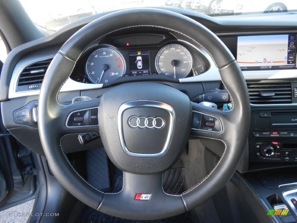 2012 Audi S4 3.0T quattro Sedan Black/Black Steering Wheel Photo #76335034