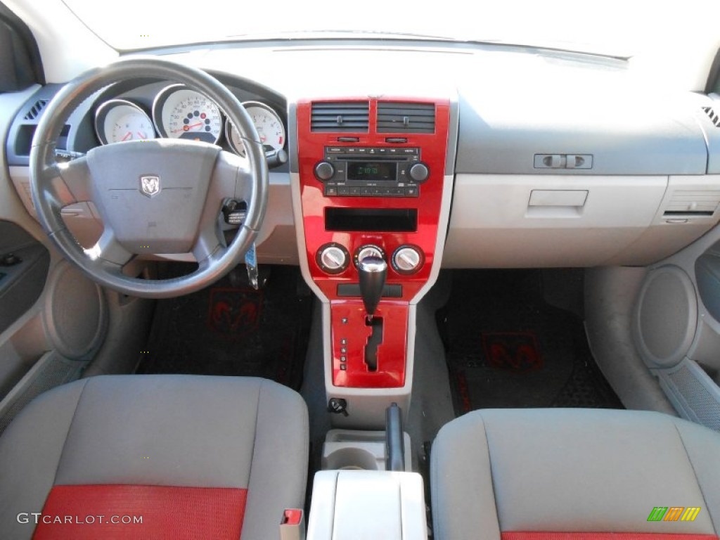 2007 Dodge Caliber SXT Pastel Slate Gray/Red Dashboard Photo #76335472