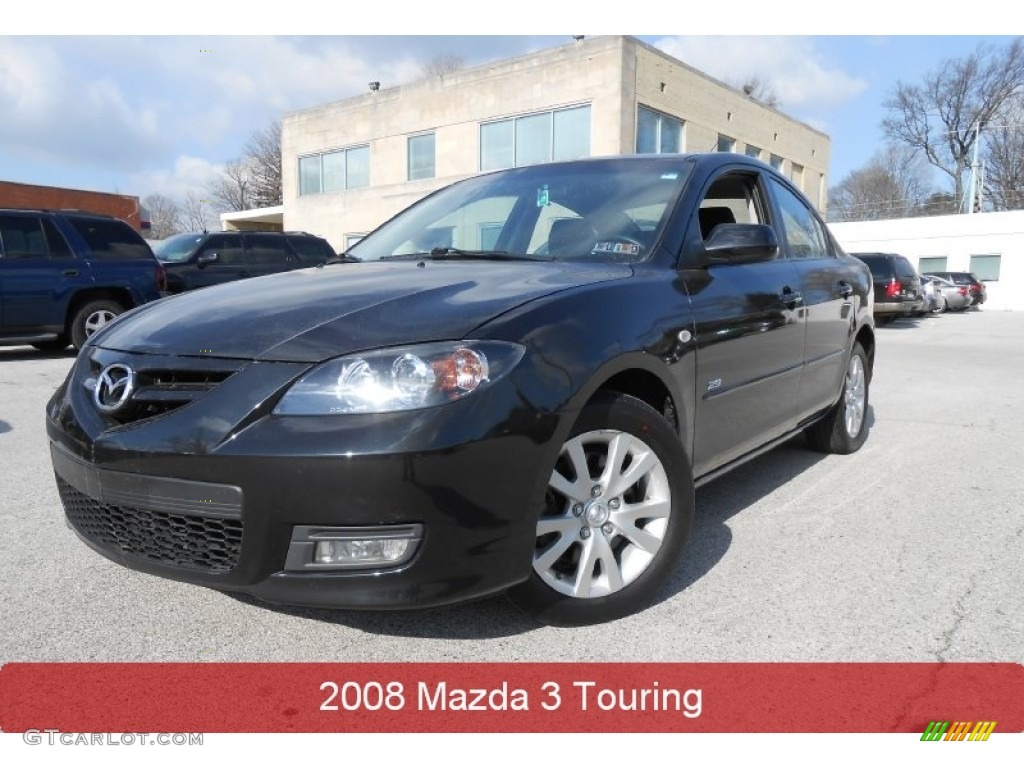 2008 MAZDA3 s Touring Sedan - Black Mica / Black photo #1