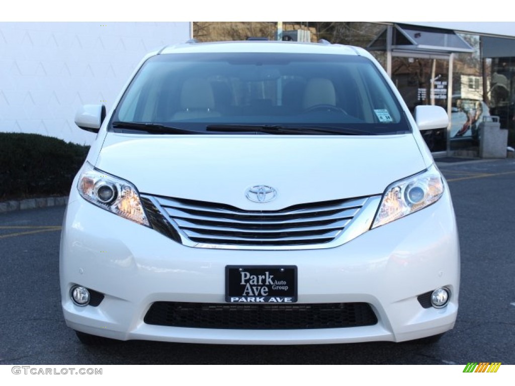 2011 Sienna Limited AWD - Blizzard White Pearl / Bisque photo #2