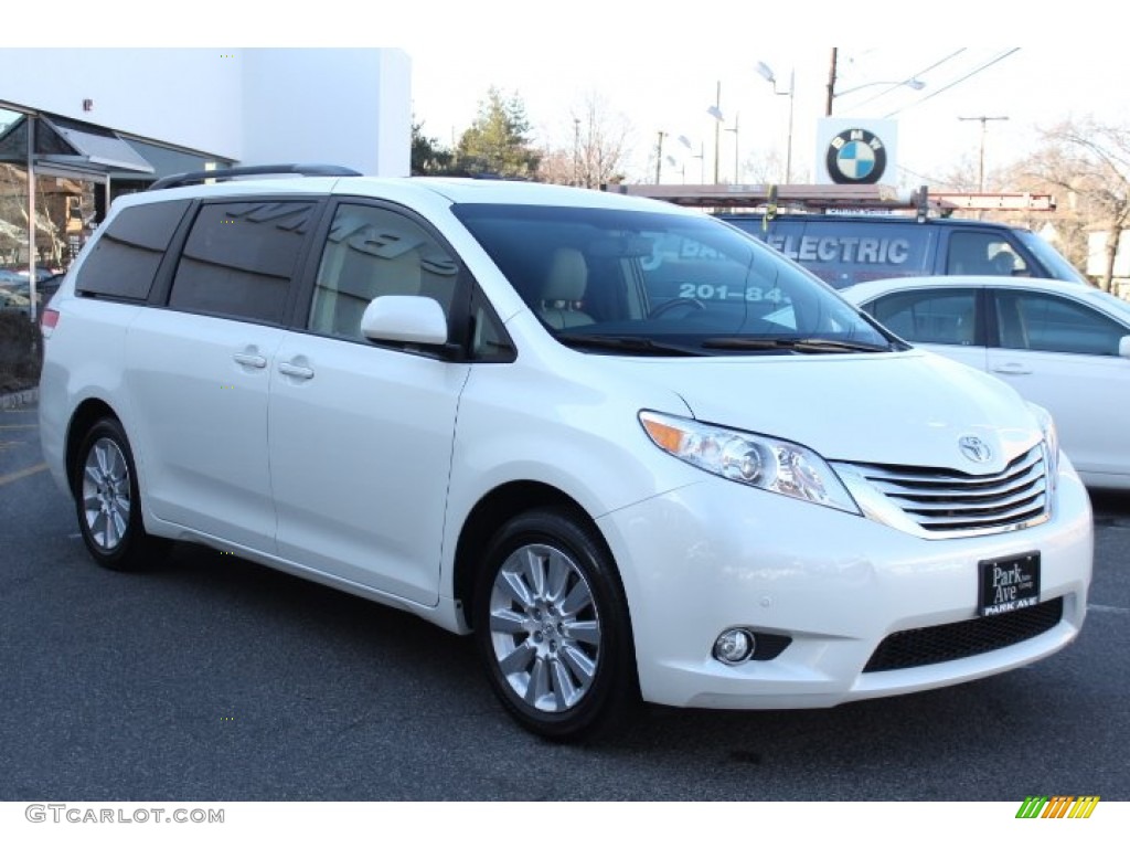 2011 Sienna Limited AWD - Blizzard White Pearl / Bisque photo #3