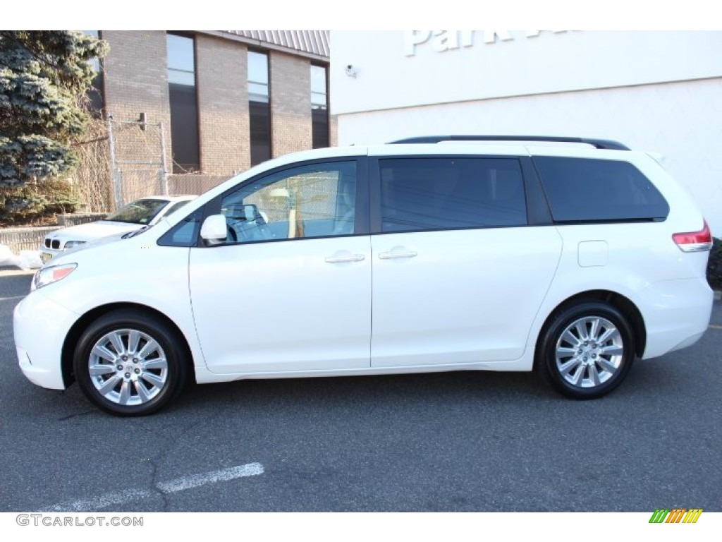 2011 Sienna Limited AWD - Blizzard White Pearl / Bisque photo #8