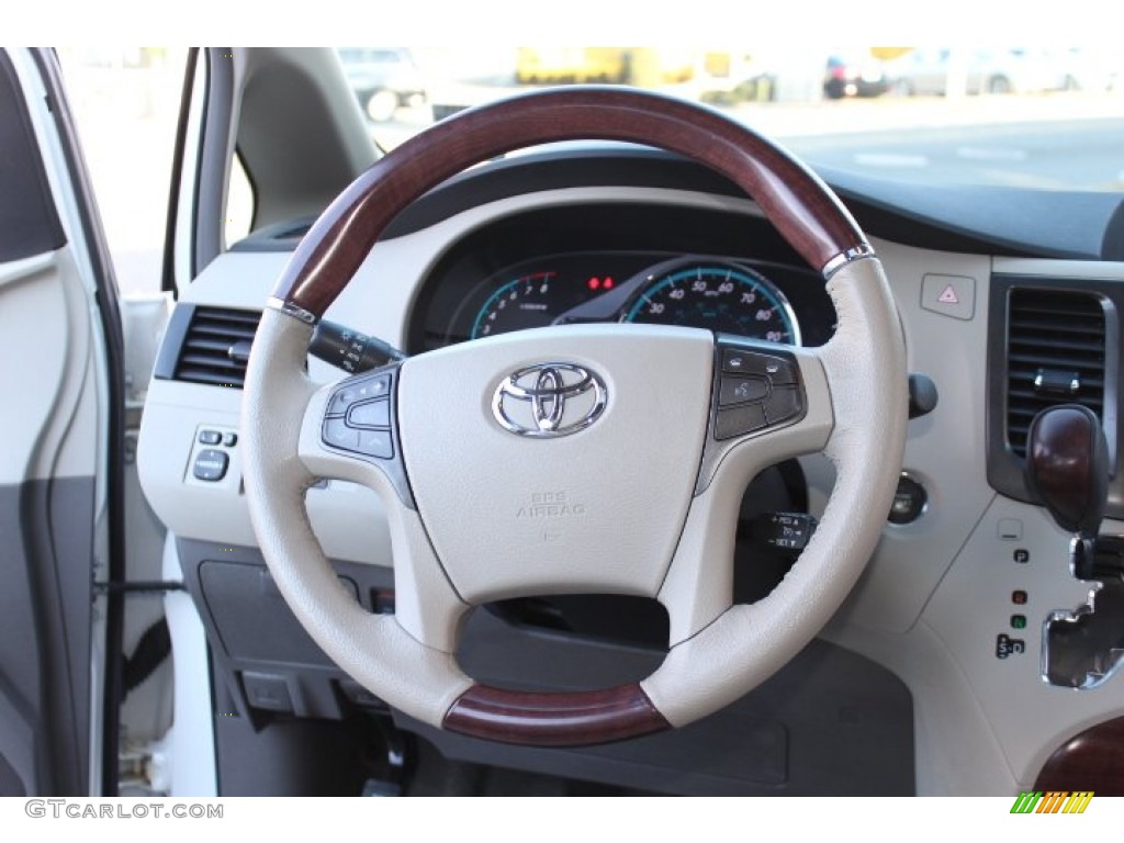 2011 Sienna Limited AWD - Blizzard White Pearl / Bisque photo #15