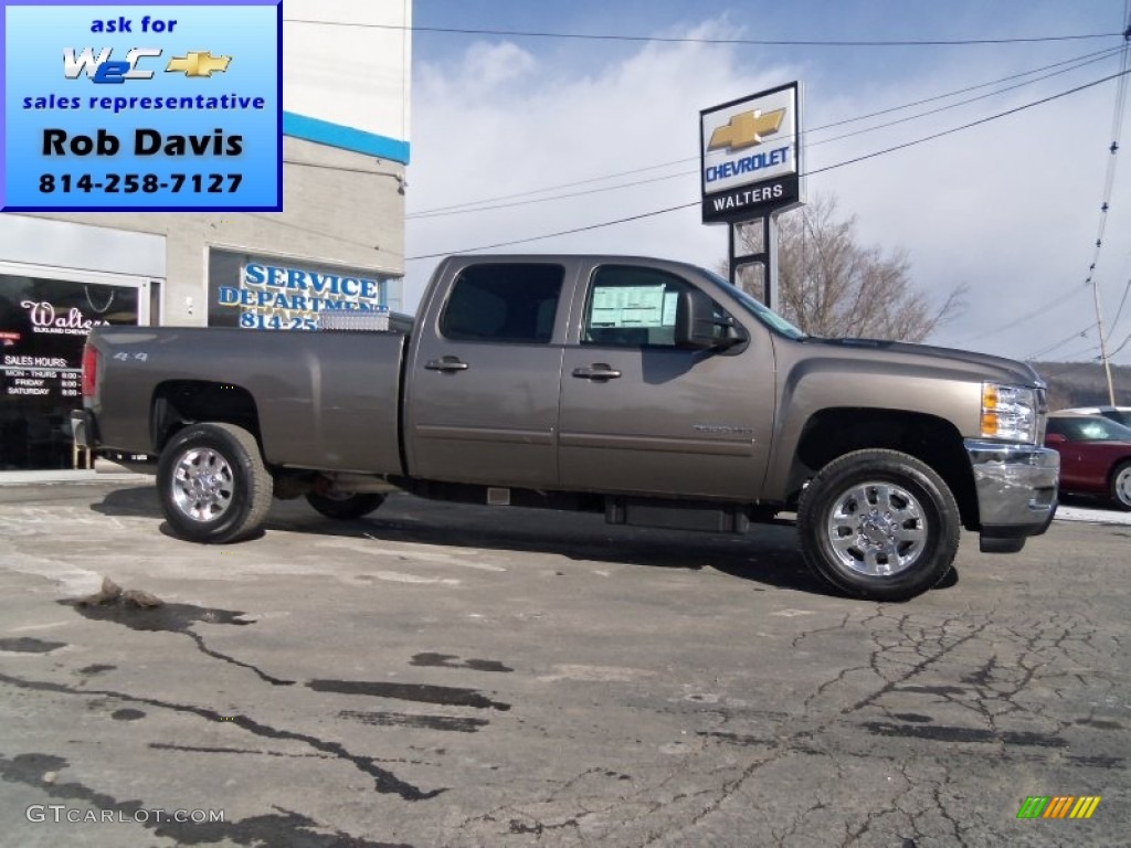 2013 Silverado 3500HD LTZ Crew Cab 4x4 - Mocha Steel Metallic / Light Cashmere/Dark Cashmere photo #1