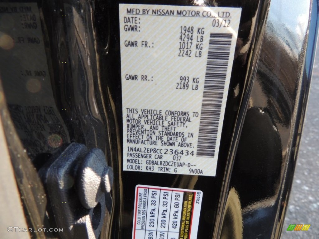 2012 Altima 2.5 S Coupe - Super Black / Charcoal photo #17