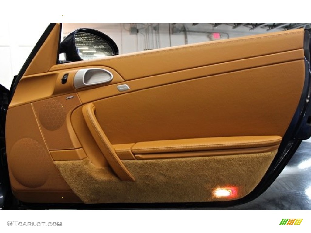 2010 Porsche 911 Turbo Coupe Natural Brown Door Panel Photo #76341846