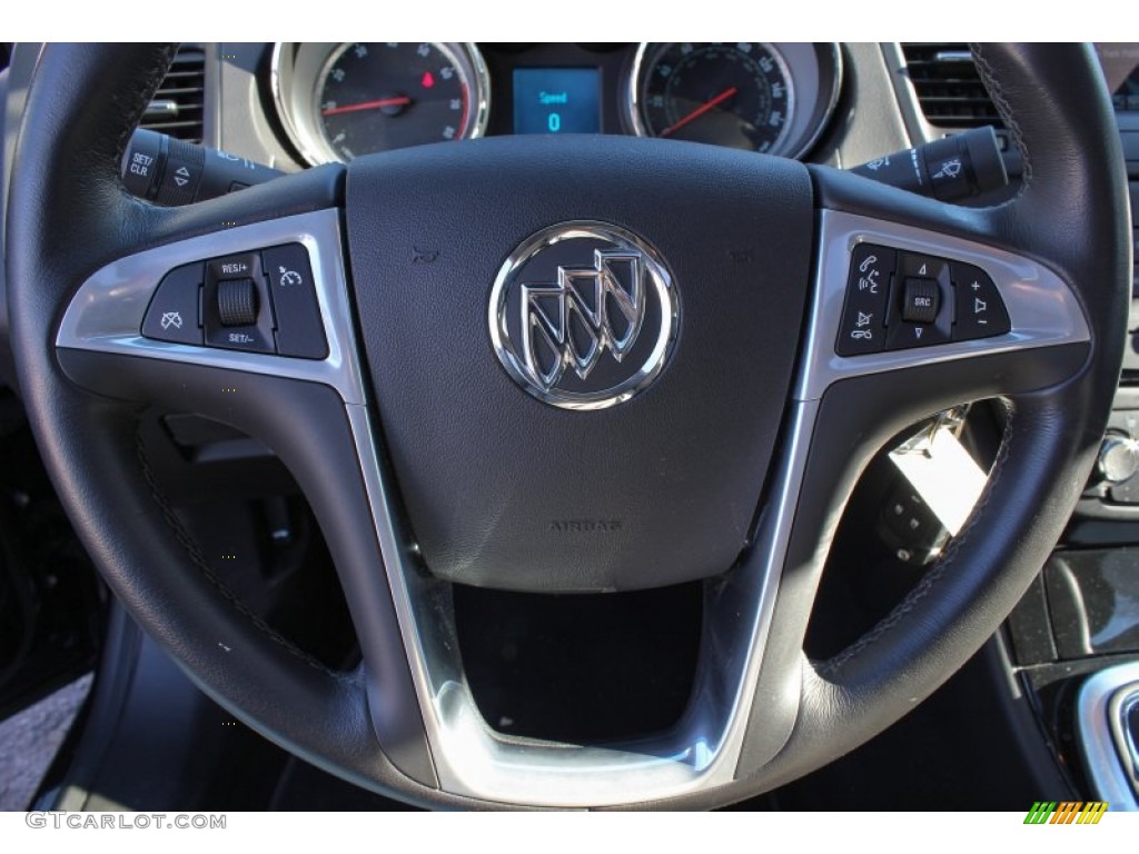 2011 Buick Regal CXL Turbo Ebony Steering Wheel Photo #76342923