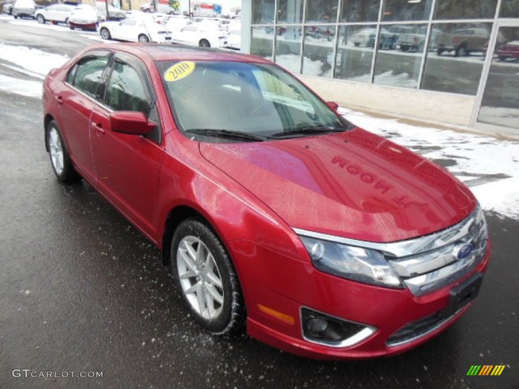 2010 Fusion SEL V6 - Red Candy Metallic / Charcoal Black photo #2