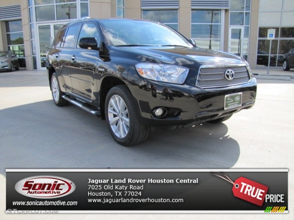 2008 Highlander Hybrid Limited 4WD - Black / Ash Gray photo #1