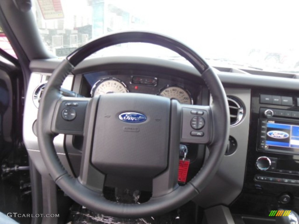 2013 Ford Expedition EL Limited 4x4 Charcoal Black Steering Wheel Photo #76349177