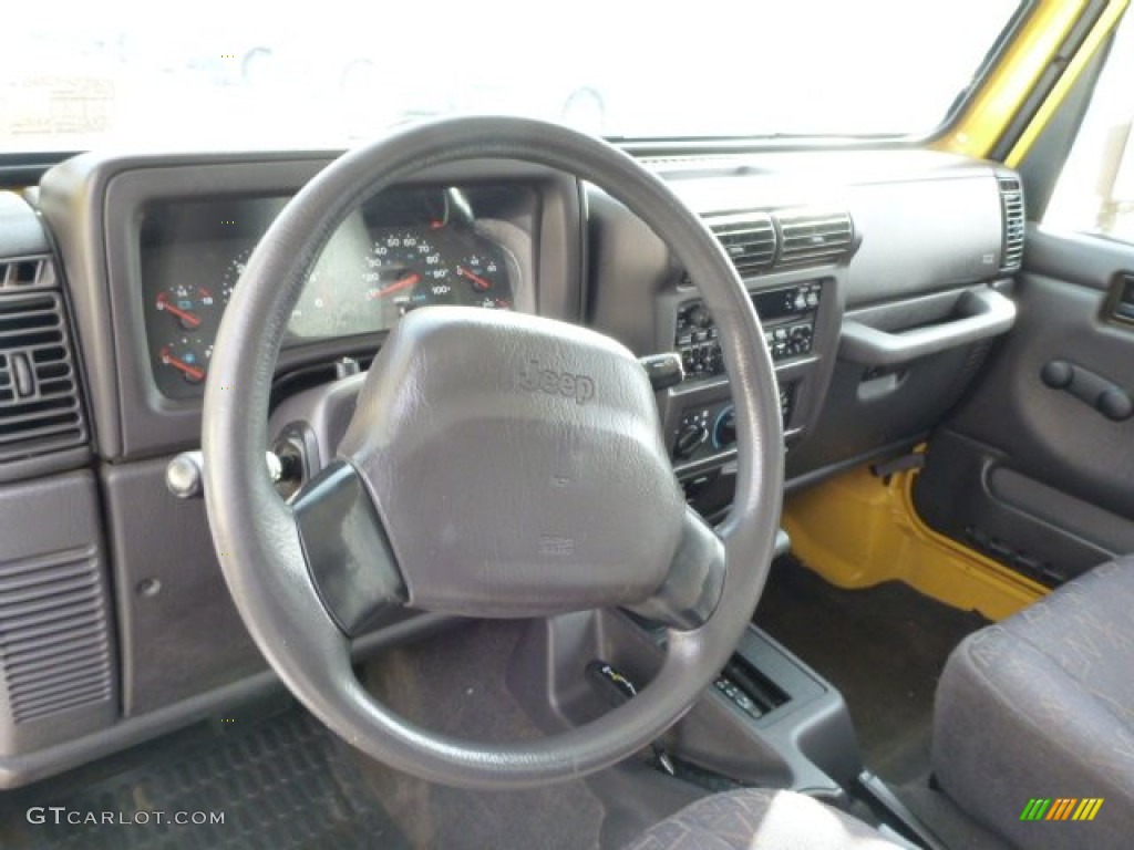 2002 Jeep Wrangler SE 4x4 Agate Black Steering Wheel Photo #76349470