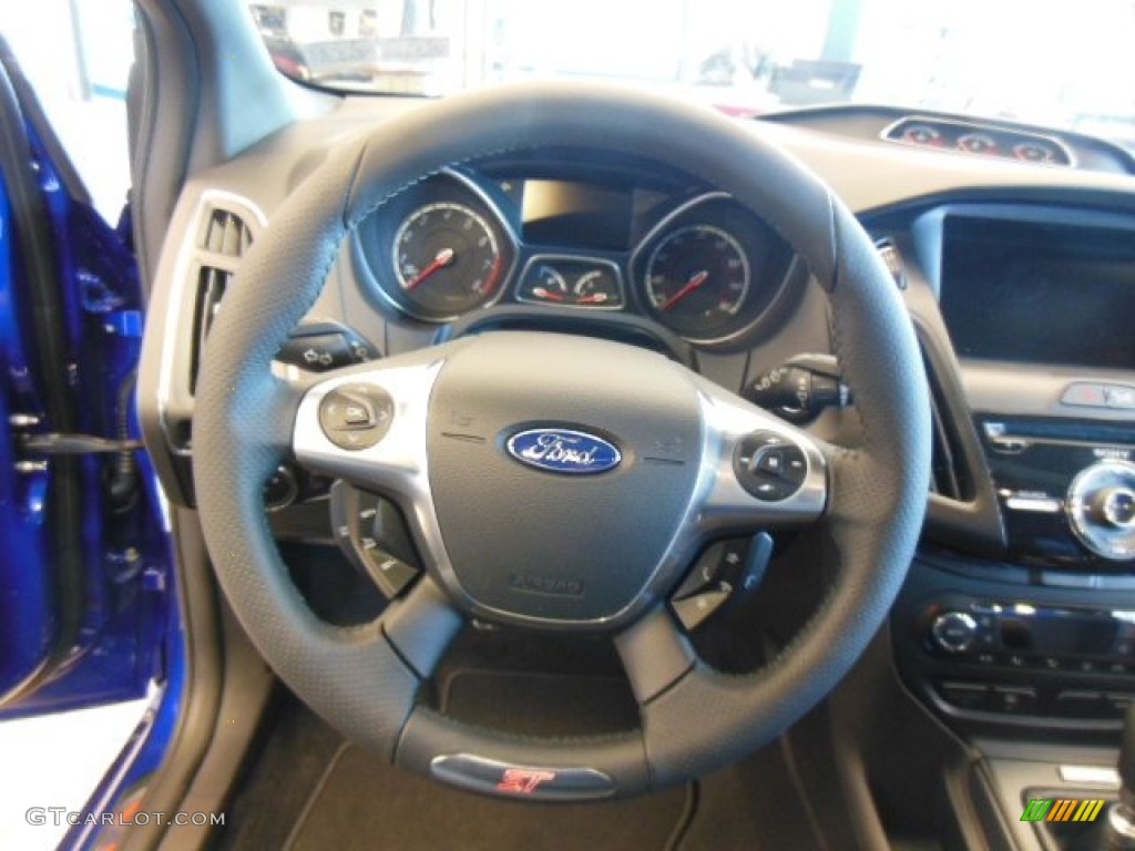 2013 Ford Focus ST Hatchback ST Performance Blue Recaro Seats Steering Wheel Photo #76350550