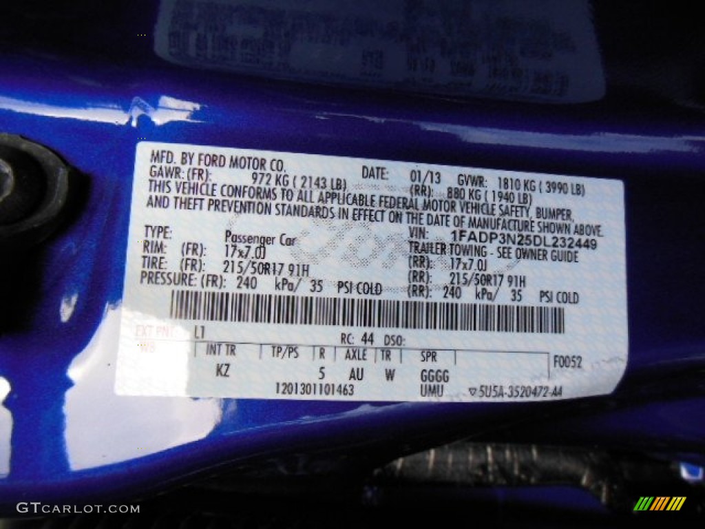 2013 Focus Color Code L1 for Performance Blue Photo #76350917