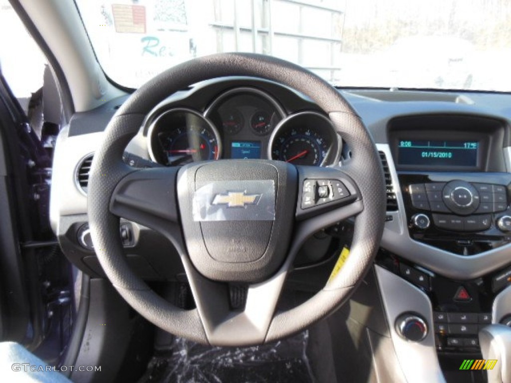2013 Chevrolet Cruze LS Jet Black/Medium Titanium Steering Wheel Photo #76352427