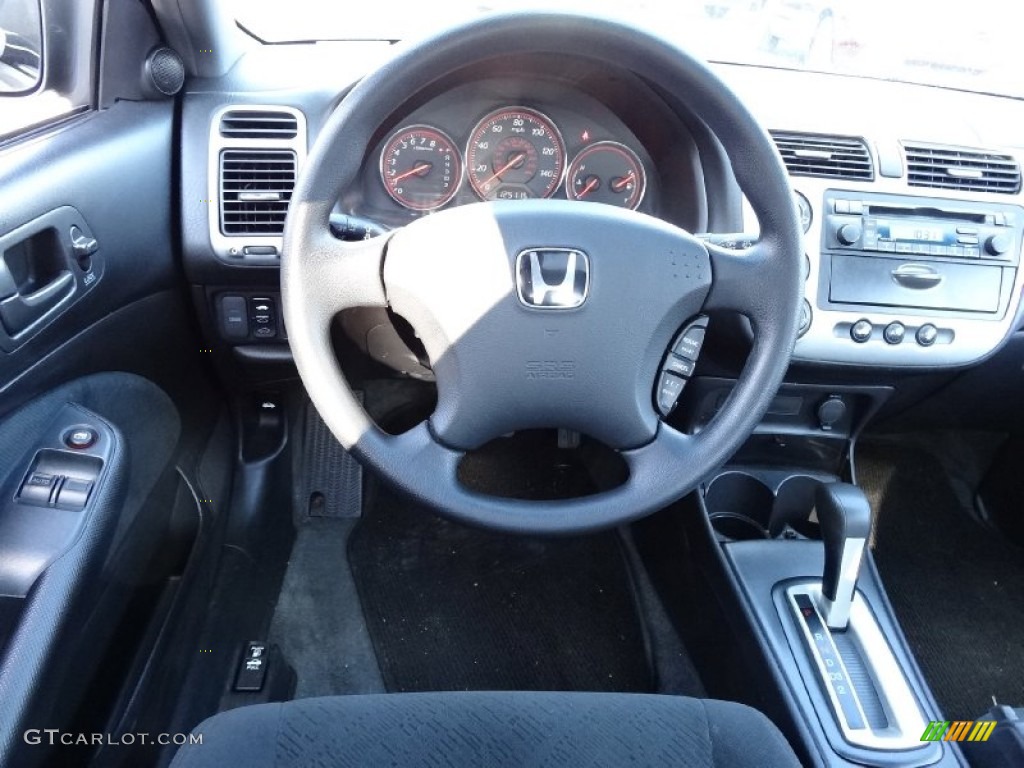 2004 Honda Civic EX Coupe Black Dashboard Photo #76356794