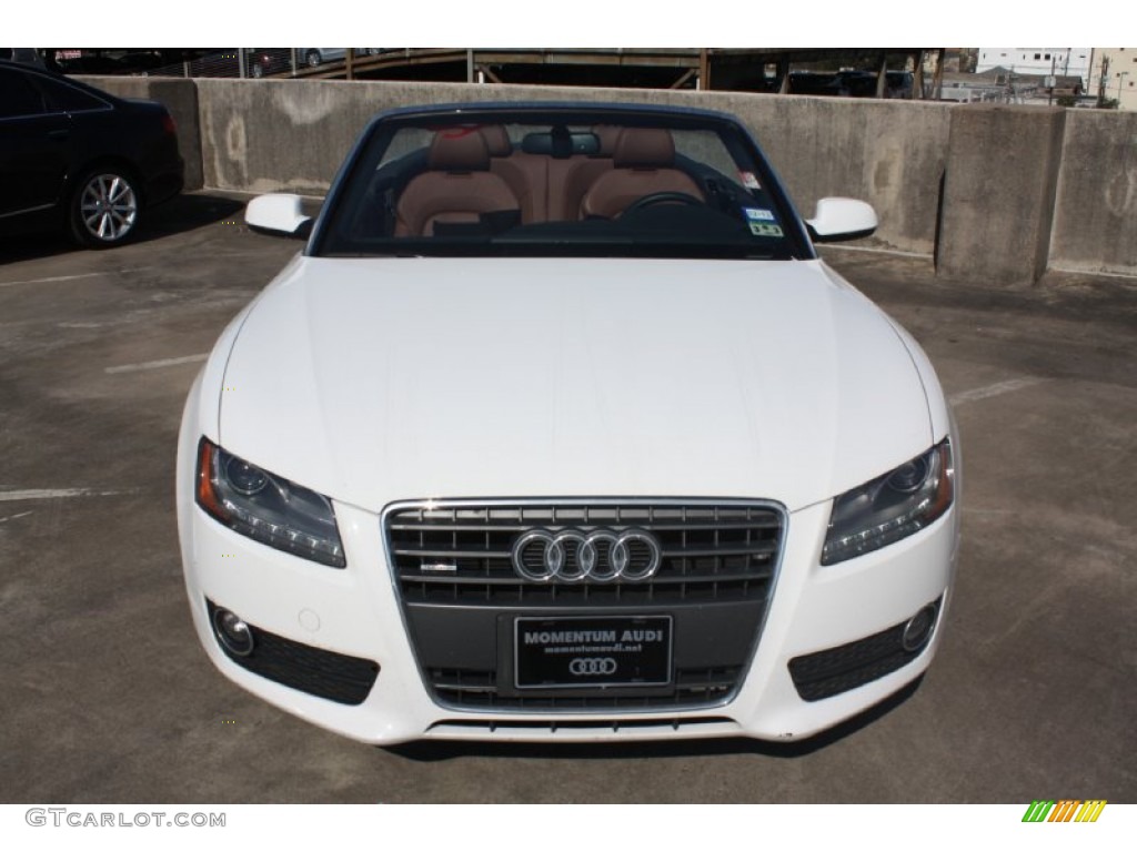 2010 A5 2.0T quattro Cabriolet - Ibis White / Cinnamon Brown photo #2