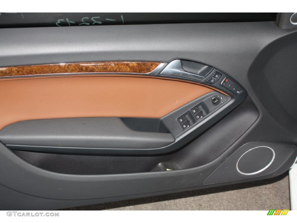 2010 Audi A5 2.0T quattro Cabriolet Cinnamon Brown Door Panel Photo #76356976
