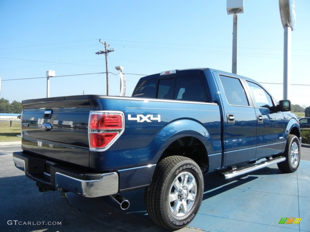 2013 F150 XLT SuperCrew 4x4 - Blue Jeans Metallic / Adobe photo #3