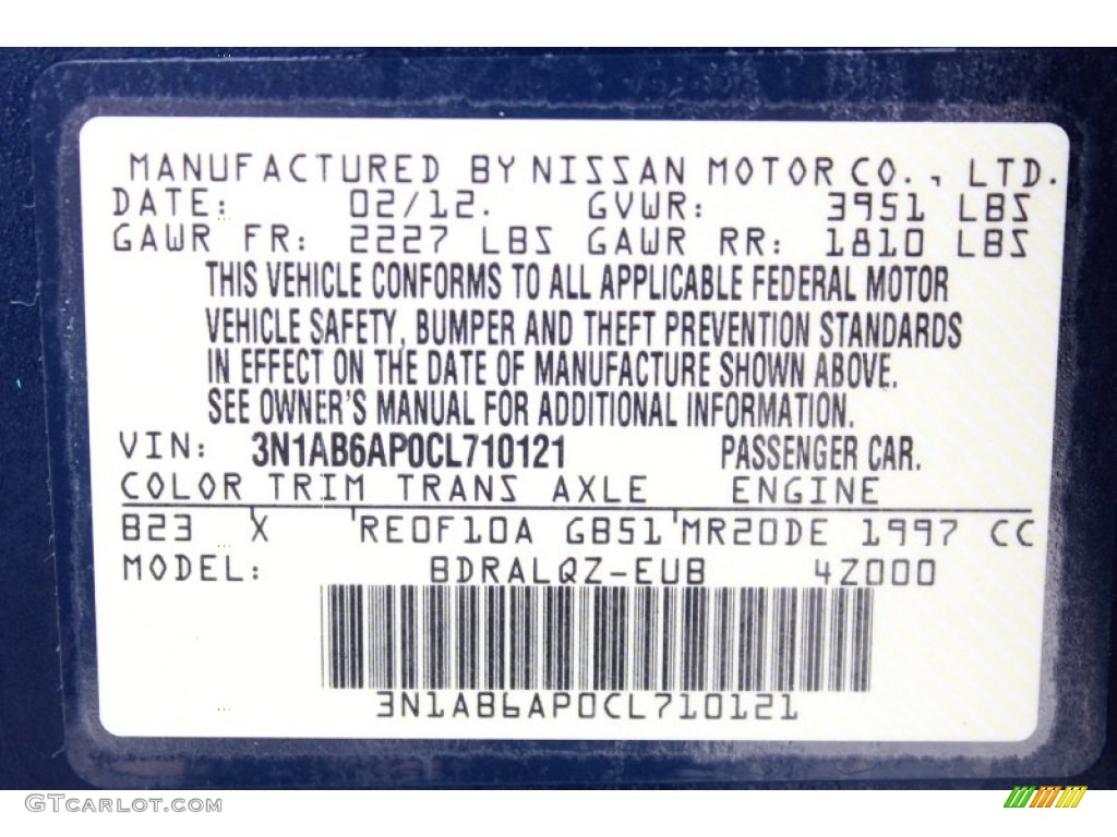 2012 Sentra 2.0 S - Blue Onyx / Charcoal photo #19