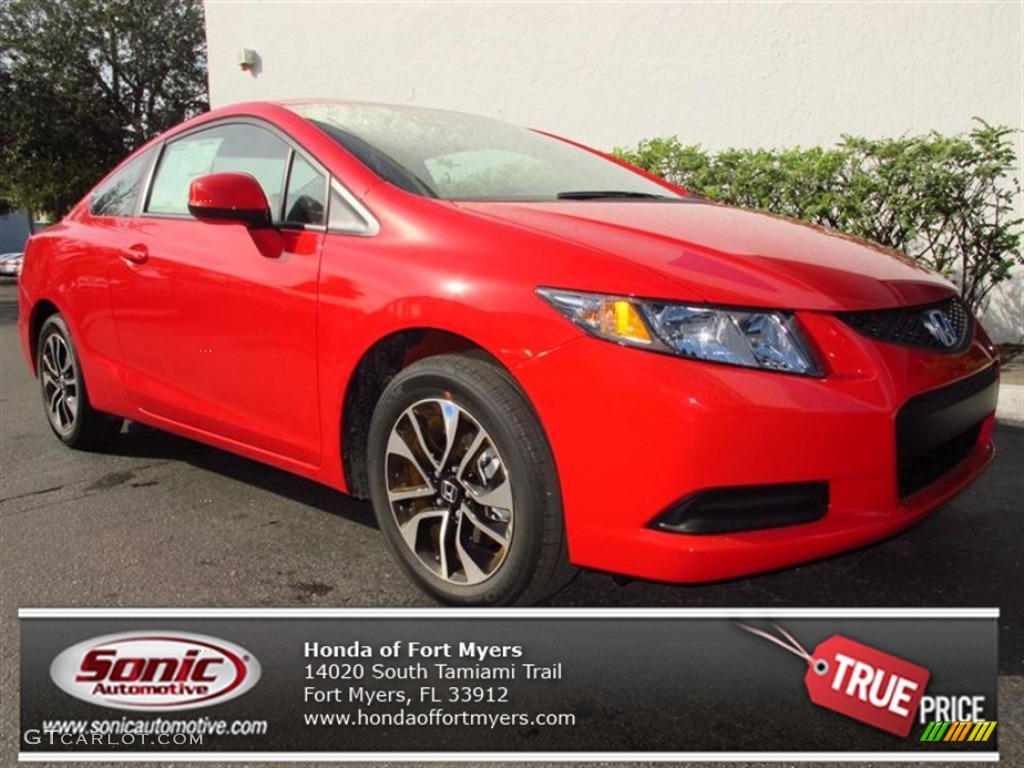 2013 Civic EX Coupe - Rallye Red / Gray photo #1