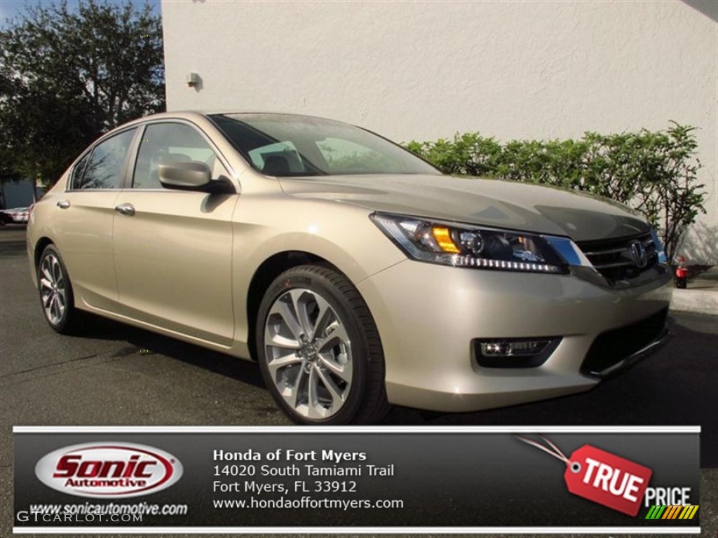 2013 Accord Sport Sedan - Champagne Frost Pearl / Black photo #1