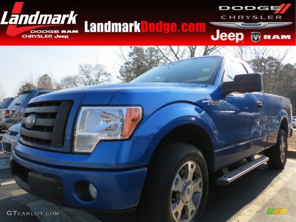 2010 F150 STX Regular Cab - Blue Flame Metallic / Medium Stone photo #1