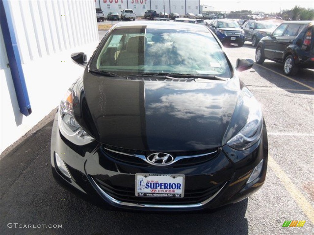 2013 Elantra GLS - Midnight Black / Beige photo #2