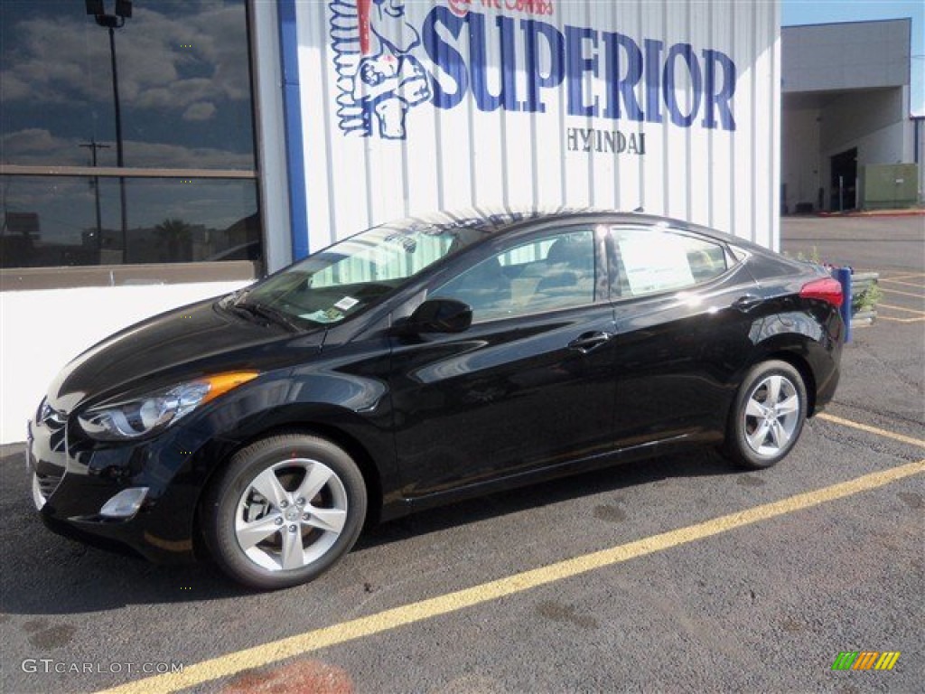 2013 Elantra GLS - Midnight Black / Beige photo #4