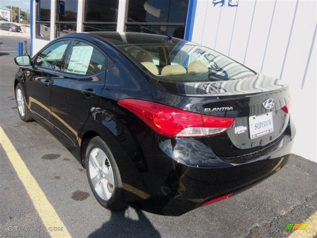2013 Elantra GLS - Midnight Black / Beige photo #5