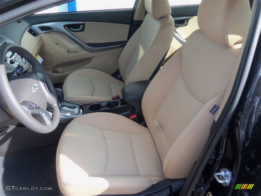2013 Elantra GLS - Midnight Black / Beige photo #9